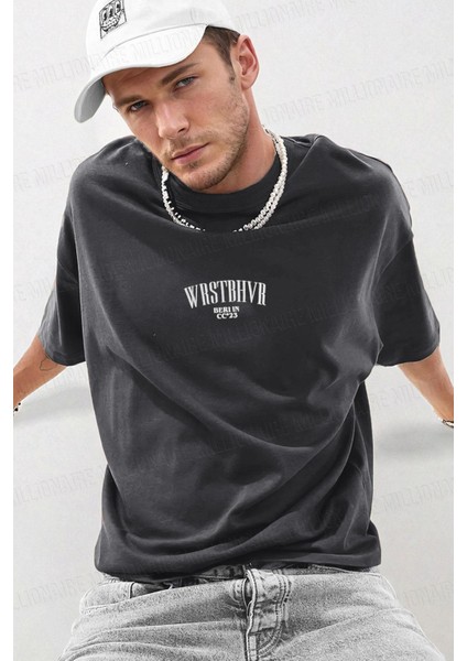 Erkek Dont Announce Kabaran Baskı Füme Bisiklet Yaka Oversize Salas T-Shirt fiyatları