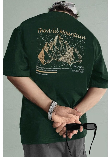 Erkek Arid Mountain Yeşil Oversize Salas Boyfriend T-Shirt