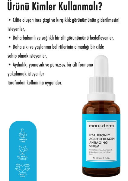 ve Hyalüronik Asit Anti-Age Cilt Bakım Serumu 30 ml