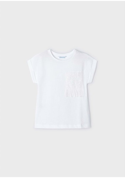 Kız Çocuk Tshirt - Mayoral - Beyaz - 7 Yaş