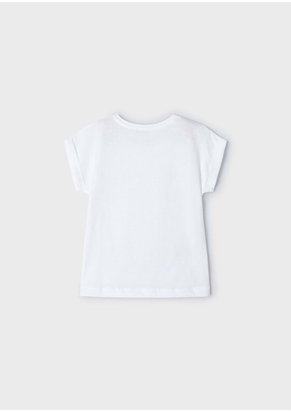 Kız Çocuk Tshirt - Mayoral - Beyaz - 7 Yaş