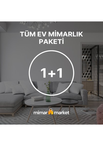 Mimar Market Tüm Ev Mimarlık Paketi 1+1