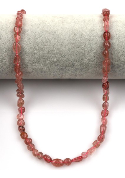 Çilek Kuvars Doğal Taş Dizi 5 x 9 mm Mercimek Kesim fiyatları