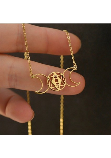 925 Ayar Gümüş Wicca Moon Sembol Kolye modelleri