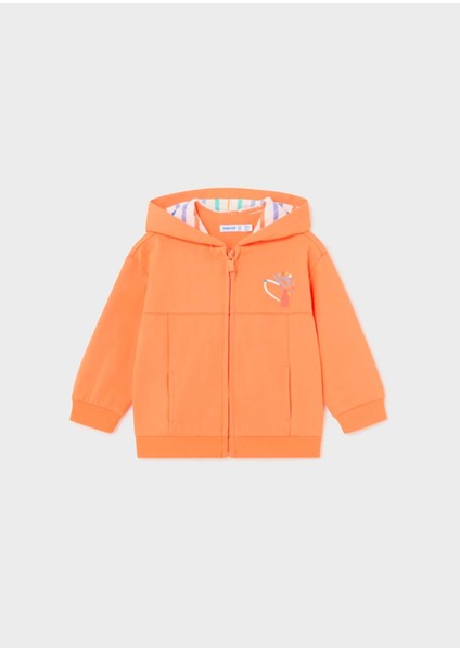 Erkek Bebek Fermuarlı Sweatshirt - Mayoral - Turuncu - 12-Ay