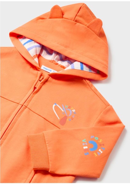 Erkek Bebek Fermuarlı Sweatshirt - Mayoral - Turuncu - 12-Ay