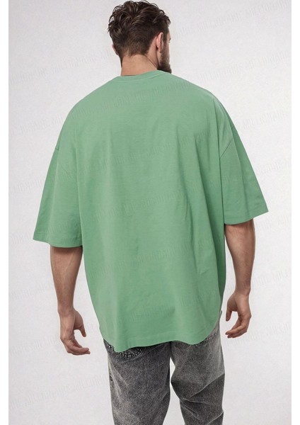 Erkek Dreamer Açık Yeşil Baskılı Oversize Salas Boyfriend T-Shirt fiyatları