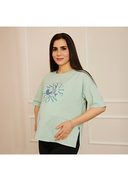 Baby Mom Mickey&minnie Mouse Hamile Kısa Kol Tshirt Anne Giyim