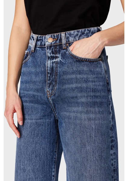 J38 Relaxed Fit Geniş Paça Jeans Bayan Kot Pantolon 3DYJ38 Y16EZ 1500