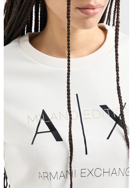 Pamuklu Regular Fit Bisiklet Yaka Sweat Bayan Sweat 3DYM92 Yjfdz 1125