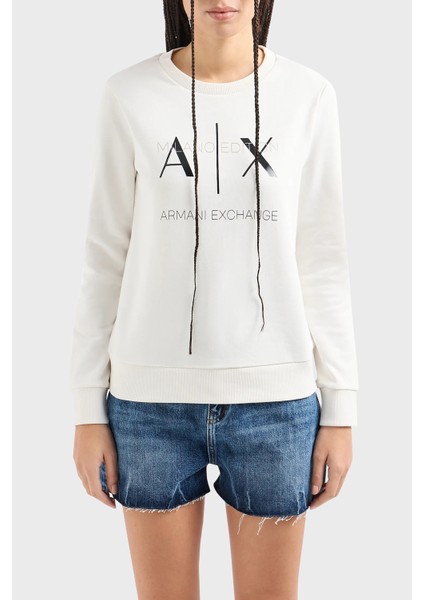 Pamuklu Regular Fit Bisiklet Yaka Sweat Bayan Sweat 3DYM92 Yjfdz 1125