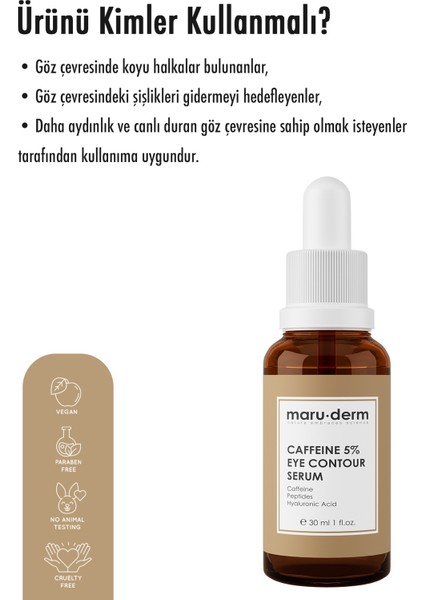 Caffeine %5 + Peptides + Hyalüronik Asit Göz Çevresi Serumu 30 ml