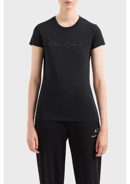 Pamuklu Slim Fit Bisiklet Yaka T Shirt Kadın T Shirt 3DYT27 Yjdtz 1200