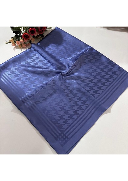 Kazayağı Desen Jakar Eşarp Saks JPZ0412