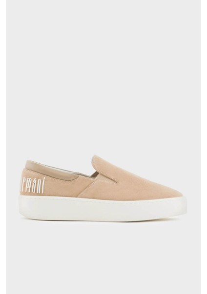 Logolu Süet Loafer Ayakkabı Kadın Ayakkabı X3Y007 XR158 00085