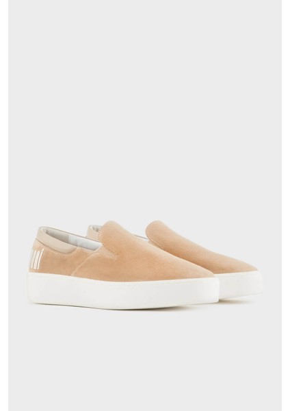 Logolu Süet Loafer Ayakkabı Kadın Ayakkabı X3Y007 XR158 00085 fiyatları