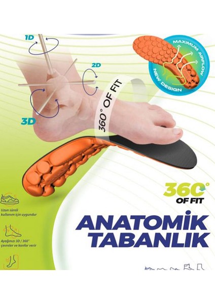 Spor Anatomik Ayakkabı Tabanlığı Masaj Etkili Tabanlık Footcare 360 fırsatları