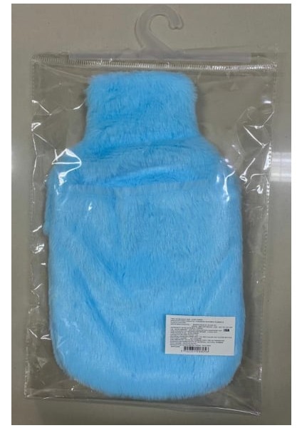 Sıcak Su Torbası Cepli Mavi Peluş Termofor 32,5X17,5CM  1500 ml