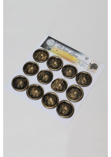 Black Gold Ivy Roses 12 Adet 3D Hazır Kendinden Yapışkanlı Sticker Mühür RM2111