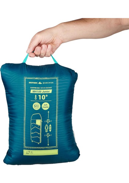 Dikdörtgen Çocuk Outdoor Uyku Tulumu - Mavi - MH100 10°c Mavi Yaz Çocuk Uyku Tulumu