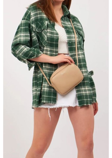 Vizon Renk Kadın Orijinal Urban Çapraz Askılı Fermuarlı Ayarlanabilir Askılı El Kol ve Omuz Çantası