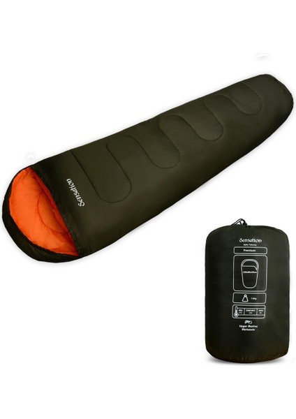 Haki -21 °c Premium Uyku Tulumu 4 Mevsim Mumya