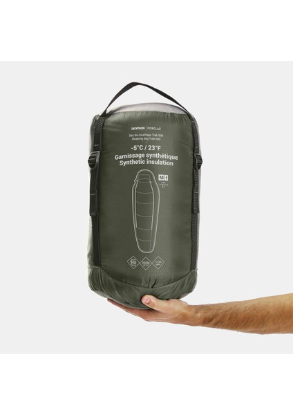 Trekking Outdoor Trekking Polyester Uyku Tulumu - Haki - MT500 -5°c Yeşil fiyatları
