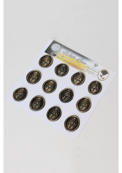 Black Gold Rosebuds 12 Adet 3D Hazır Kendinden Yapışkanlı Sticker Mühür RM2106