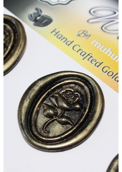 Black Gold Rosebuds 12 Adet 3D Hazır Kendinden Yapışkanlı Sticker Mühür RM2106