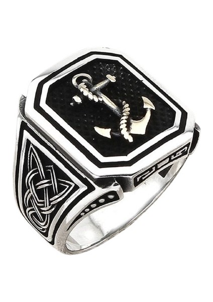 Erkek Yüzük Gümüş 925 Çapa