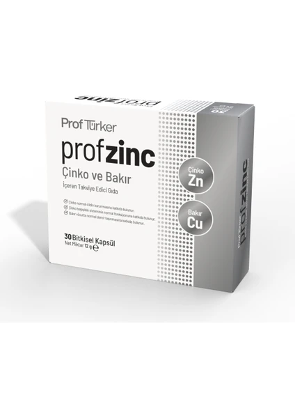 Profzinc - Çinko ve Bakır Mineralleri İçeren Gıda Takviyesi