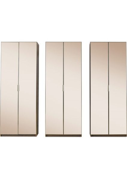 Avm 24 Manhattan GARDIROP-MDF-BAROK-260X60X225CM- 6 Kapak-Cam Kapak-Ücretsiz Nakliye ve Montaj