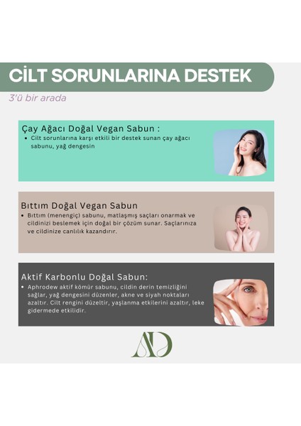 3'lü Doğal Sabun Seti - Cilt Sorunlarına Destek