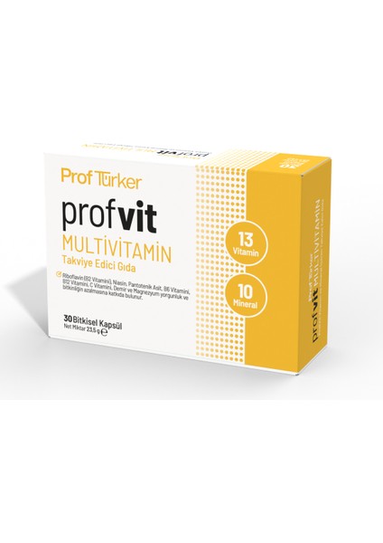 Profvit Multivitamin - 13 Vitamin, 10 Mineral ve Bitkisel İçerikli Takviye