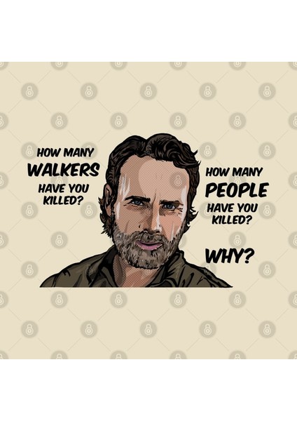 Rick Grimes 3 Soru - The Walking Dead Kupa Bardak