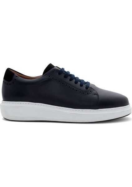 Lacivert El Yapımı Deri Sneaker