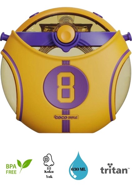 Coco Smile Straw Basketball Tritan Bottle - 630ML
