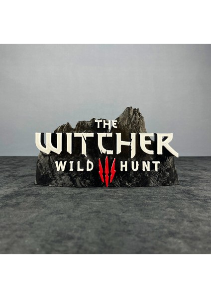 The Witcher 3: Wild Hunt Siyah Beyaz Logo Figür - Koleksiyon İçin Özel