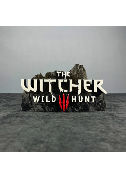 The Witcher 3: Wild Hunt Siyah Beyaz Logo Figür - Koleksiyon İçin Özel