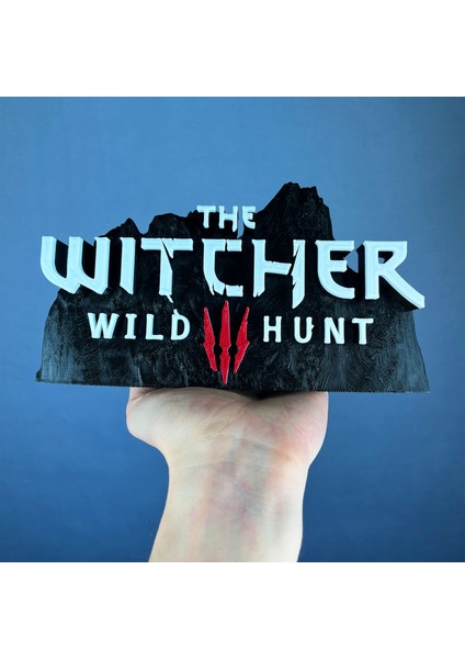 The Witcher 3: Wild Hunt Siyah Beyaz Logo Figür - Koleksiyon İçin Özel