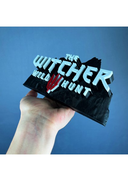 The Witcher 3: Wild Hunt Siyah Beyaz Logo Figür - Koleksiyon İçin Özel