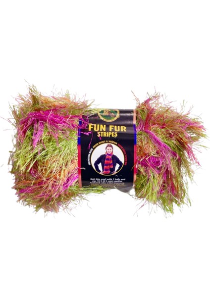 Fun Fur Stripes Sakallı El Örgü Ipliği 40-50 gr
