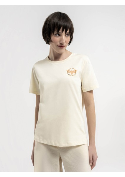 Kadın T-Shirt Ekru LF2035652
