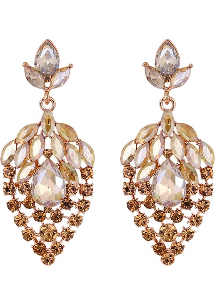 Vintage Zarif Su Damlası Dangle Küpe Bohemia Kristal Rhinestone Parti Gelin Küpe Moda Takı Kadın Hediye B (Yurt Dışından)