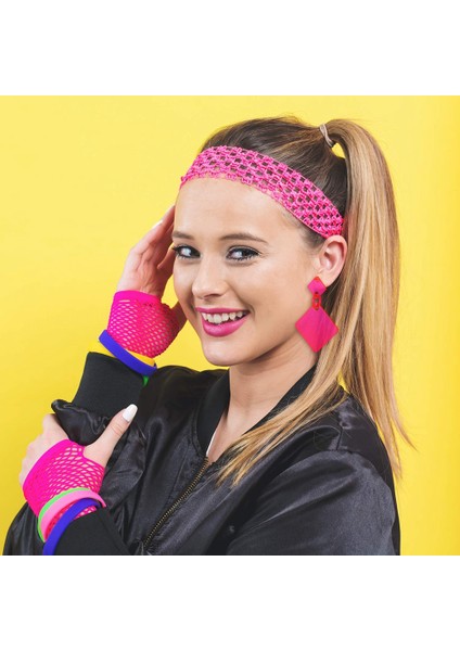 3 Çift 80'lerin Neon Küpe Retro Küpe 80 S Kare Damla Dangle Küpe Kadın Kızlar Için Cosplay Parti Aksesuarı (Yurt Dışından)