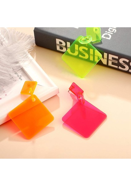 3 Çift 80'lerin Neon Küpe Retro Küpe 80 S Kare Damla Dangle Küpe Kadın Kızlar Için Cosplay Parti Aksesuarı (Yurt Dışından)