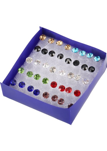 40 Adet/takım Kadın Kızın Kristal Saplama Küpe Noel Hediyesi (Boyut: 5mm) #2 (Yurt Dışından)