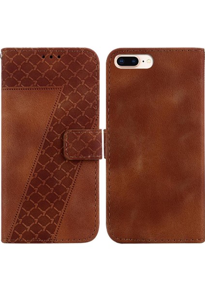 Iphone 8 Artı/7 Artı Kart Yuvası Fonksiyonu Kabartmalı Desen Pu Telefon Kılıfı (Yurt Dışından)