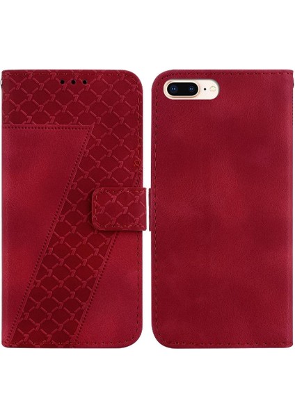 Iphone 8 Artı/7 Artı Kart Yuvası Fonksiyonu Kabartmalı Desen Pu Telefon Kılıfı (Yurt Dışından)