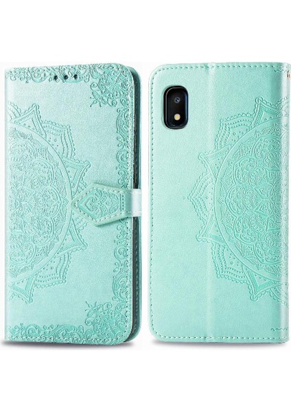 Samsung A10E Deri Kapak Çevirin Zarif Desen Darbeye Telefon Kılıfı (Yurt Dışından)
